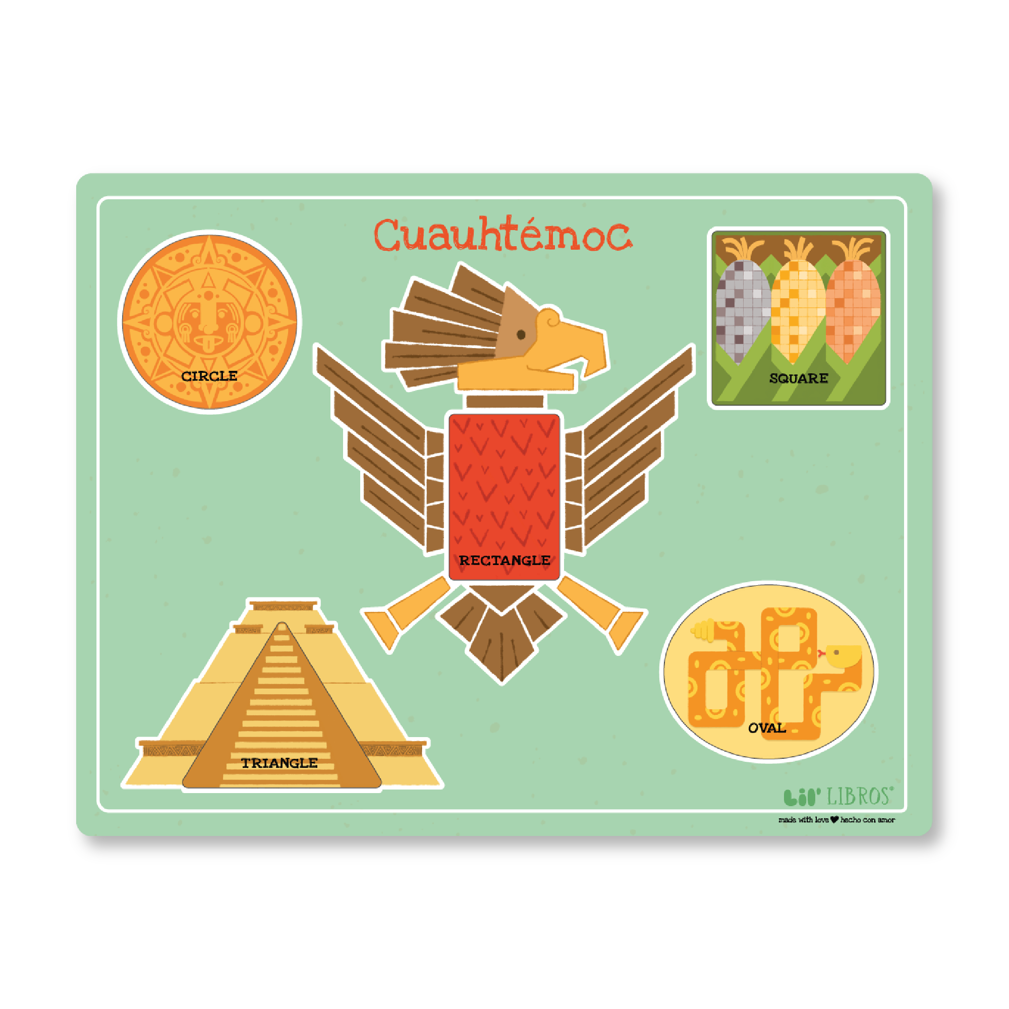 Cuauhtémoc: A Bilingual Wooden Shapes Puzzle